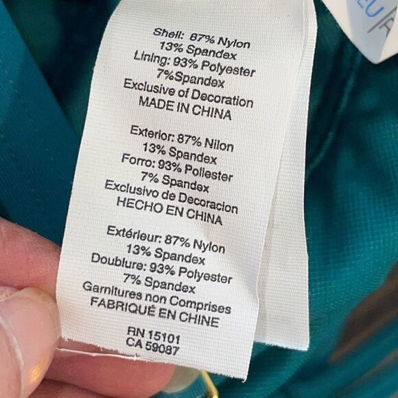 Bleu by Rod Beattie Womens Ring Me Up One Shoulder Swimsuit Teal Size 4 NWT - Picture 6 of 9